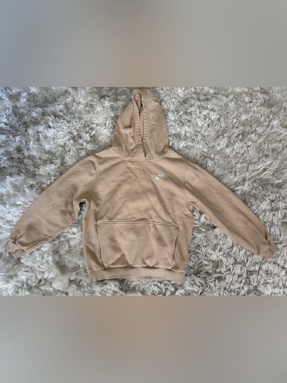 Nike Kids' Fit Sportswear Club Fleece Hoodie- sandrift, Sz L